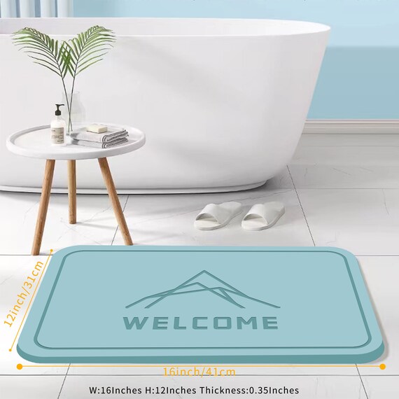 Tappetino da bagno personalizzato in pietra diatomite con incisione, tappetino  da bagno ad asciugatura rapida, tappeto da bagno Line 4, tappeti per bagno  antiscivolo, regalo di arredo per il bagno -  Italia