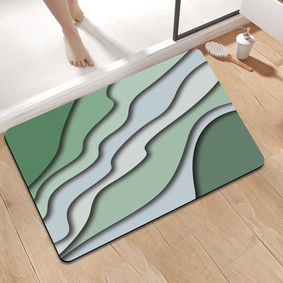 Stone Bathmat, Custom Bath Mat Text Size, Terrazzo Stone Non Slip