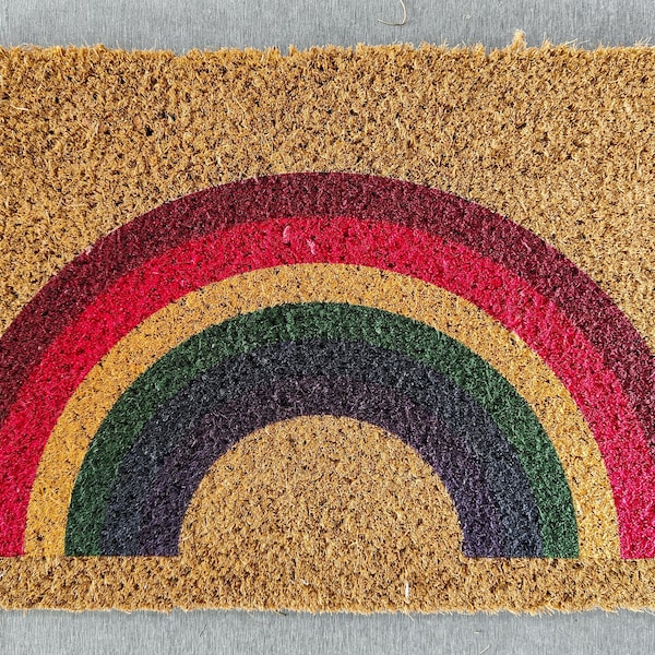 Rainbow Doormat Etsy