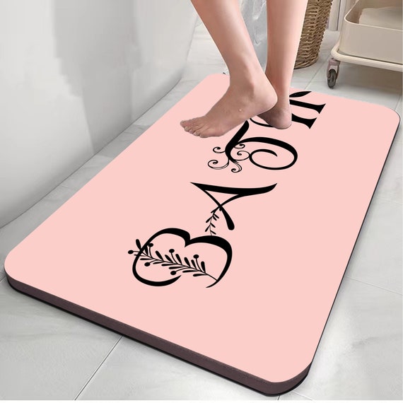 Engraving Custom Diatomite Stone Bath Mat, Quick Dry Bath Mat, Line 6 Bathroom  Rug, Rugs for Bathroom Nonslip, Bathroom Decor Gift 