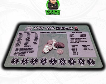 NEW Coin Roll Hunting Half Dollar Mat - Soft Rubber Coin Sorting Mats from Couch Collectibles!