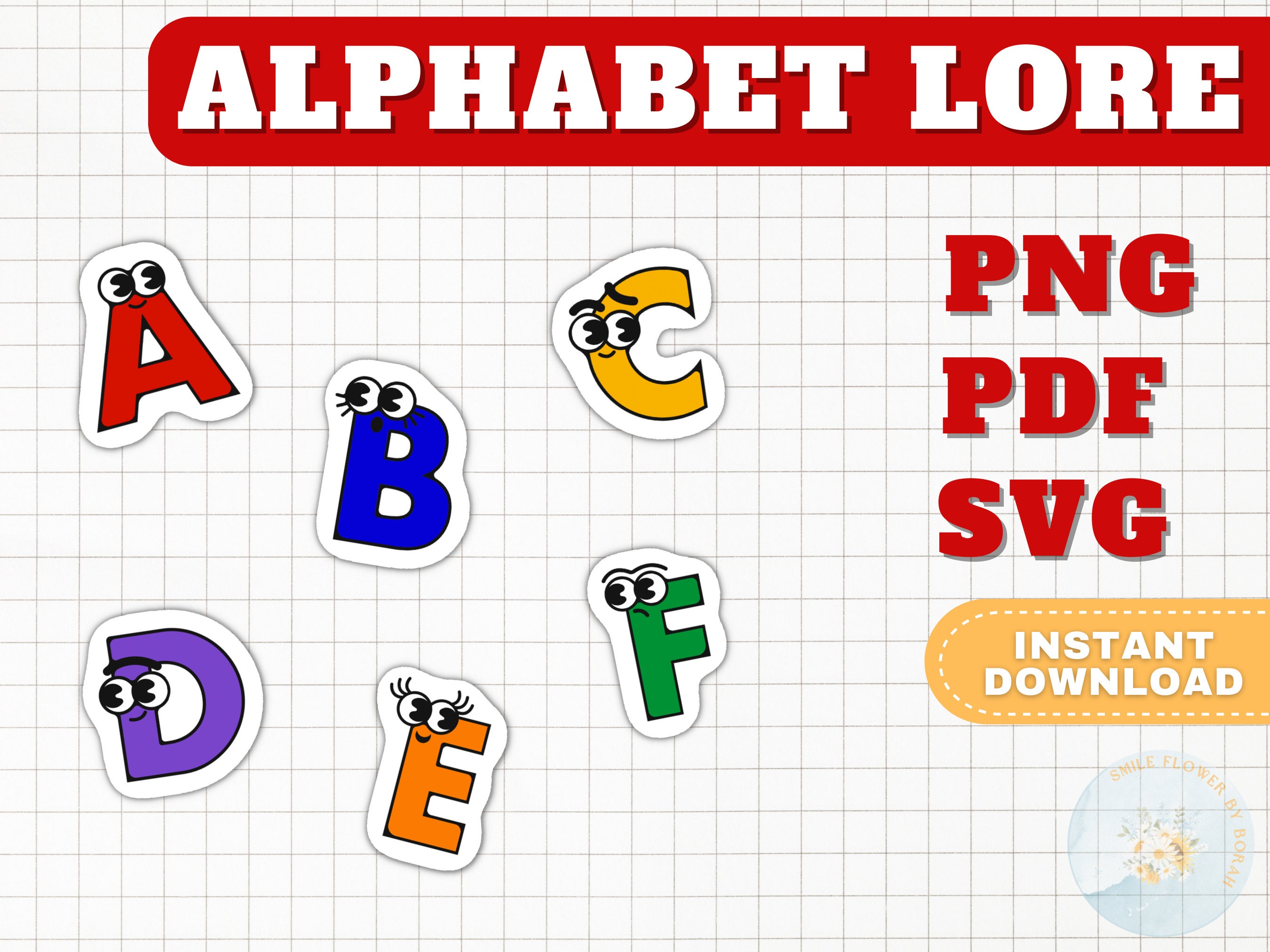 Alphabet Lore A to Z Lore Pages Full Size for Kids Fun Drawing 