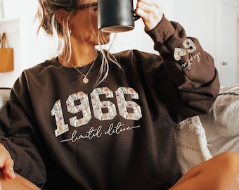 Retro 1966 Birthday Sweatshirt, Birthday Hoodie, Limited Edition 1966 Sweatshirt with Chapter 60 on Sleeve, Birthday Gift For Her, 60 Years