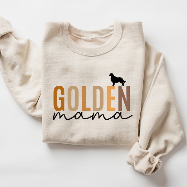 Chemise maman dorée, sweat-shirt Golden Retriever, col rond pour chien, pull pour chien doré, cadeau pour amoureux des chiens, sweat-shirt maman doré, vêtements pour propriétaire de chien