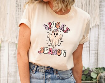 Spooky Season Ghost Shirt Gift For Halloween, Spooky Season Tshirt, Ghost Shirt, Retro Halloween Shirt, Boho Halloween, Kids Halloween Shirt