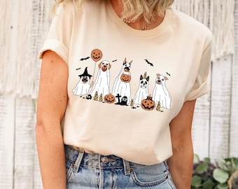 Сute Ghost Dog t-shirt, Ghost dog t-shirt, Dog Lovers Shirt, Halloween Dog T-shirt, Spooky Season