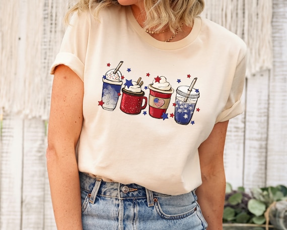 4th of July Coffee Shirts, 4th of July Shirt, Independence Day Tee, USA Patriotic Shirt, USA Shirt