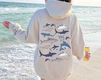 Whale Shark Sweatshirt and Hoodie Beachy Hoodie Shark Hoodie Coconut Girl Jesus Hoodie Christian Crewneck Faith Over Fear Surf Hoodie Beach