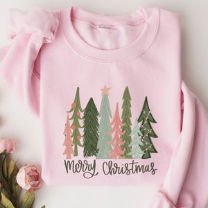 Merry And Bright Holidays Christmas Trees Sweatshirt