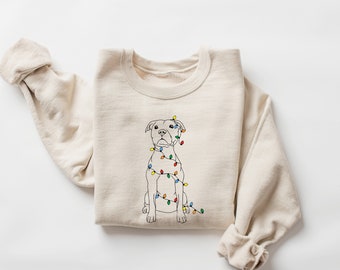 Christmas Dog Sweatshirt, Dog Owner Christmas Gift, Pitbull Christmas Shirt, Pitbull Mom Gift, Christmas Crewneck, Holiday Sweater, Xmas Tee