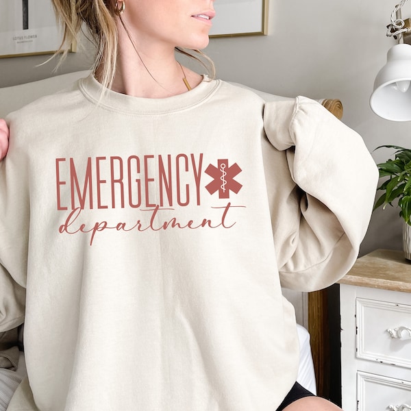 Emergency department nurse sweatshirt ER nurse sweater Emergency tech medical assistant ED nurse crewneck Future nurse gift Er rn nurse