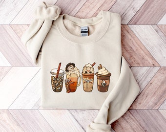 Halloween Horror Coffee Sweatshirt, Horror Movie Coffee Shirt,Halloween Sweatshirt, Spooky Season, Coffee Shirt, Halloween Graphic Shirt