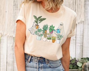 Ghost Plant Lady Shirt, Ghost Plant Sweatshirt, Plant Lover Gift, Halloween Ghost Sweatshirt, Halloween Gift, Plant Lover, Gardening Shirt