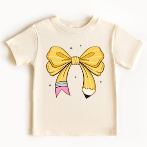 Coquette Teacher Shirt, Coquette Pencil Bow T-Shirt, Trendy Back to School Tee, Appreciation Gift, Elementary Teacher Gift