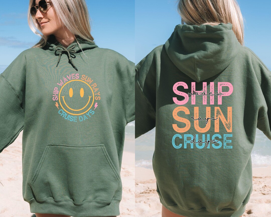 Summer Rays Ship Ship Waves Sun Rays Cruise Days Sweatshirt, Cruise Vacation Hoodie ...
