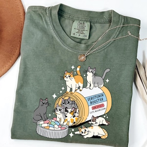 Comfort Colors Antidepressant Cat Shirt, Cat Mom Shirt, Funny Cat Shirt, Cat Lover Gift, Therapist Shirt,  Mental Health Matter