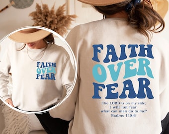 Faith Over Fear Christian Hoodie Bible Verse, Aesthetic Christian Sweatshirts, Jesus Hoodie, Church hoodie, Trendy Hoodie, Religious Hoodie