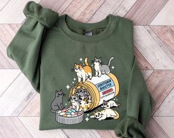 Antidepressant Cat Sweatshirt, Cat Mom Sweater, Funny Cat Shirt, Cat Lover Gift, Therapist Shirt, Cat Owner Gift, Mental Health Matter Shirt