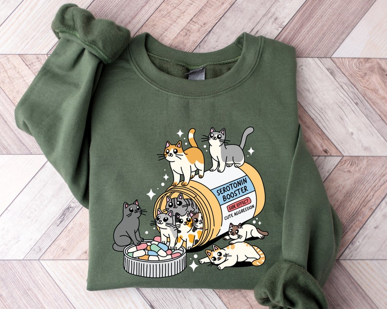 Antidepressant Cat Sweatshirt, Cat Mom Sweater, Funny Cat Shirt, Cat Lover Gift, Therapist Shirt, Cat Owner Gift, Mental Health Matter Shirt image 1