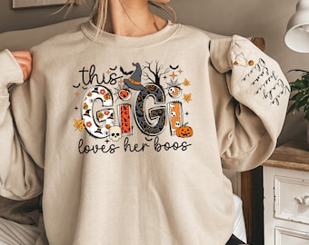 This Gigi Loves Her Boos Sweatshirt and Hoodie, Spooky Gigi Sweatshirt, Spooky Season,Gigi Sweatshirt,Spooky Sweatshirt,Halloween Sweatshirt