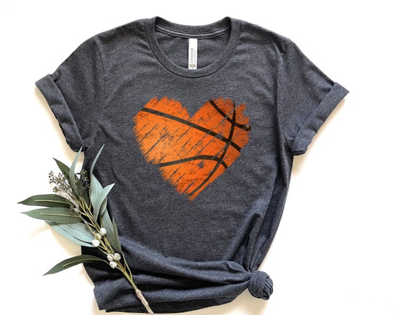 Distressed Basketball Heart Shirt, Basketball Shirt, Distressed Shirt, Basketball Mom Shirt, Girl Basketball Shirt, Basketball Heart Shirt