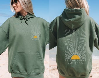 Be The Light Sweatshirt Gift For Christians, Mathew 5:14 Sweatshirt, Bible Verse Sweater, Religious Hoodie, Faith Outfit, Church Sweatshirt
