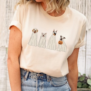 Сute Ghost Dog t-shirt, Ghost dog t-shirt, Dog Lovers Shirt, Halloween Dog T-shirt, Spooky Season