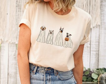 Сute Ghost Dog t-shirt, Ghost dog t-shirt, Dog Lovers Shirt, Halloween Dog T-shirt, Spooky Season