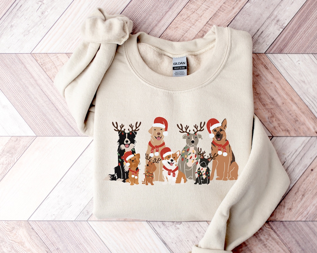 Christmas Dogs Sweatshirt, Dog Lover Sweater, Holiday Sweater