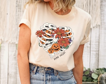 Dead Inside Halloween Shirt,Fall shirt,Dead inside halloween shirt,Womens skeleton halloween shirt,Funny halloween shirt, Pumpkin Shirt