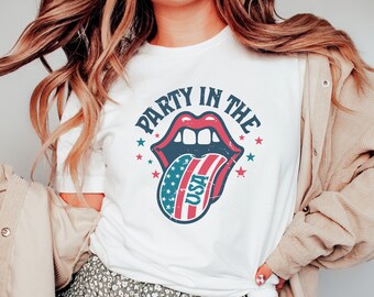 Retro Party in The USA Shirt, Party in The USA T-Shirt, USA Patriotic Tee, 4th of July Party T Shirt, Trendy Celebration Shirt