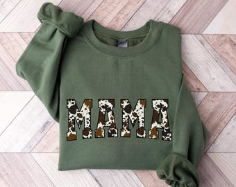 Mama Sweatshirt, Mama Gift Sweater, Cow Pattern Mama Hoodie, Western Mama Sweatshirt, Mom to be Sweatshirt, Mom Gift
