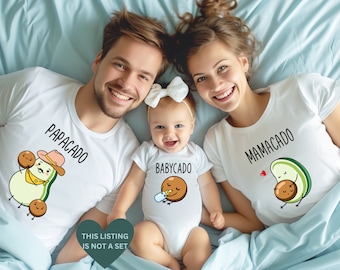 Family Matching Avacado T-Shirts, Mamacado Shirt, Papacado Shirt, Babycado, Pregnancy Announcement, Avocado Couple Shirt, Baby Shower