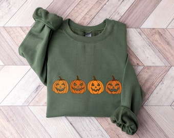 Pumpkin Sweatshirt and Hoodie, Pumpkin Spice Tee,Jack-o-Lantern Sweatshirt,Happy Halloween Shirt,Halloween Gift,Spooky Season,Fall Shirts