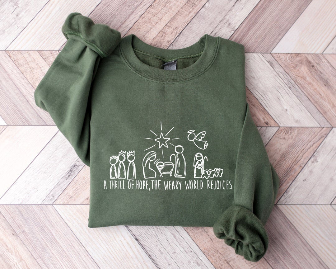 Christian Christmas Sweatshirt, Nativity Scene Sweater, Christmas