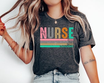 Wildflowers Nurse Shirt, Nurse Shirt,Nursing School Tee Cute Nurse Shirt Nurse t-shirt Tshirt For Work RN Nurse Shirt Registered Nurse Shirt