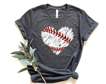 Baseball Distress Heart Shirt, Baseball Shirt, Baseball Mom Shirt, Baseball Heart Shirt, Baseball Sublimation Shirt, Sports Mom Shirt