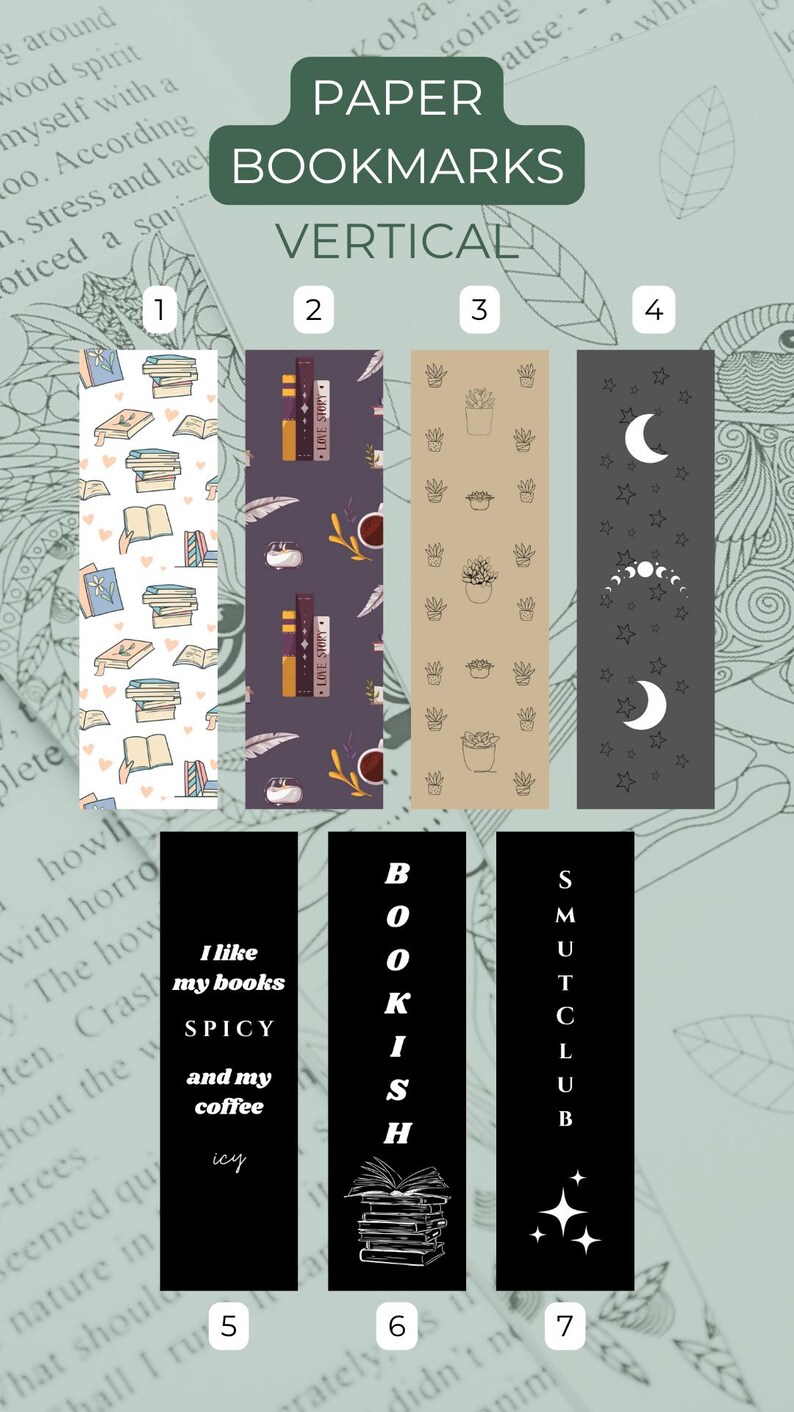 Standard Bookmark Paper Paper Laminated Bookmarks - Etsy