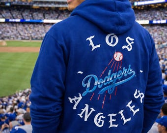 Baseball fan Los Angeles Dodgers, chrome graphic, deep royal blue unisex Hoodie