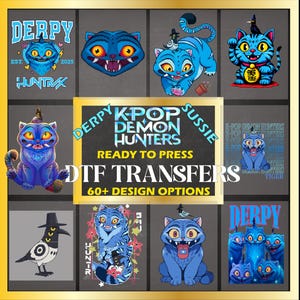 K Pop Demon hunter DTF Transfers, DERPY, SUSSIE, Huntrix, Saja Boys, Korean Anime Idol Prints, Shirt Art iron on, Ready To Press dtf