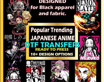 Popular Trending Anime DTF Transfers, Japanese dark fantasy graphics, designed for black shirts, Shirt Art iron on, Ready To Press 2025