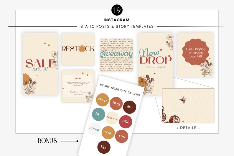 Vintage Floral Etsy Branding Kit, Canva Pro Templates (digital Download