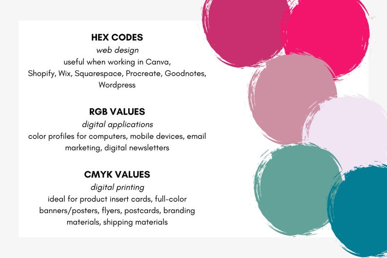 Peony Color Code Bright Peonies Color Palette for Custom Branding, Website Design, Logos ...