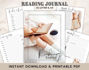 Printable Reading Journal, Planner for Book Lover, Goodnotes Reading Log, Instant Download