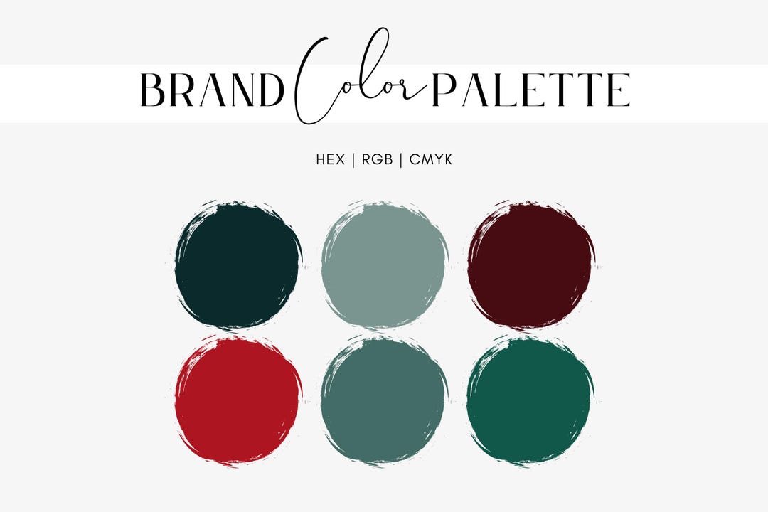 Dark Green and Red Christmas Tree Color Palette, Holiday Branding ...