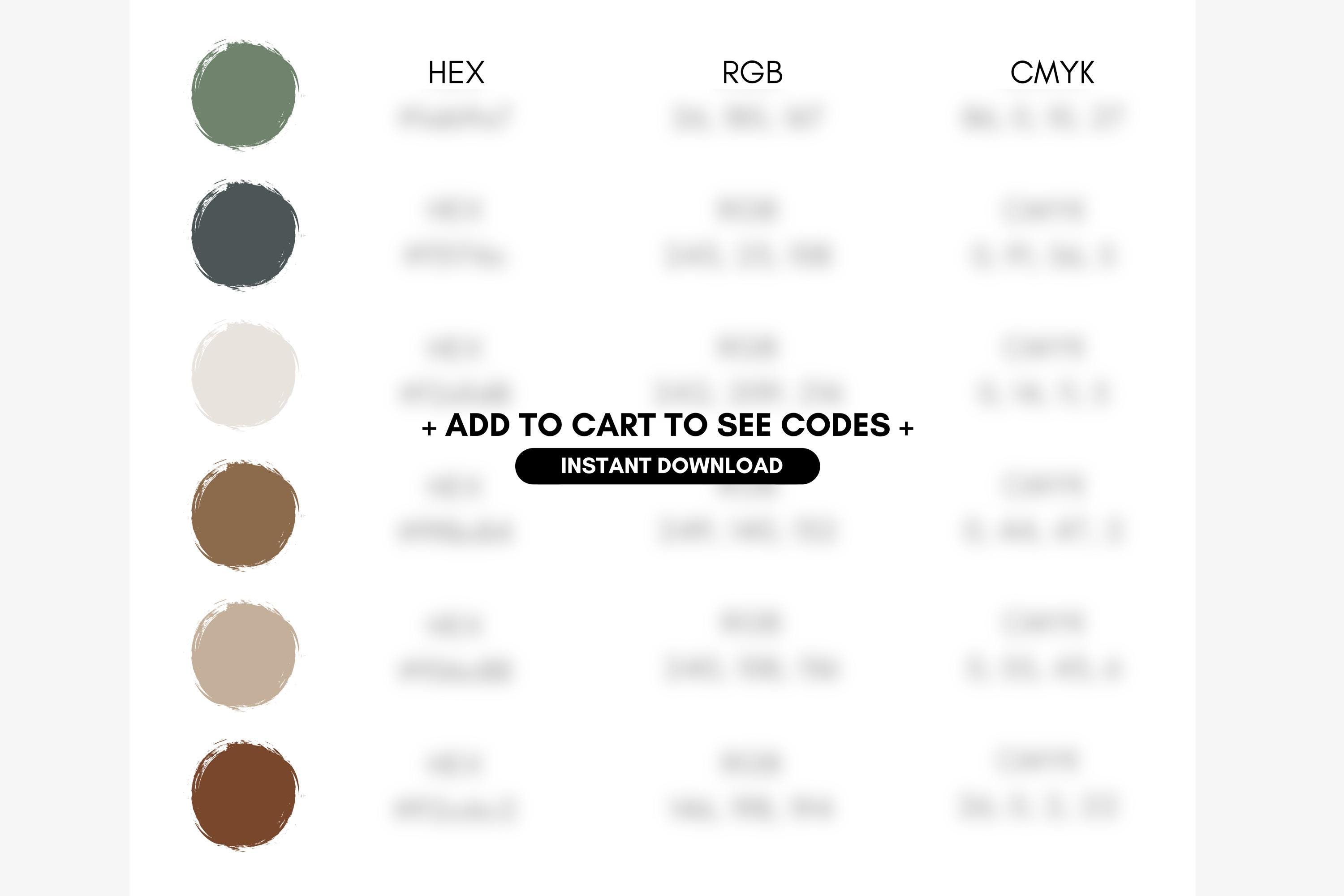 Stone Rgb Rustic Cabin Brand Color Palette for Design, Sage Green, Charcoal Green ...