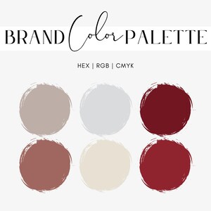 Christmas Ribbon Color Palette for Christmas Branding Design, Red Shades, Cream, Beige, Dusty Pink, Hex Codes, RGB, CMYK, Canva, Procreate