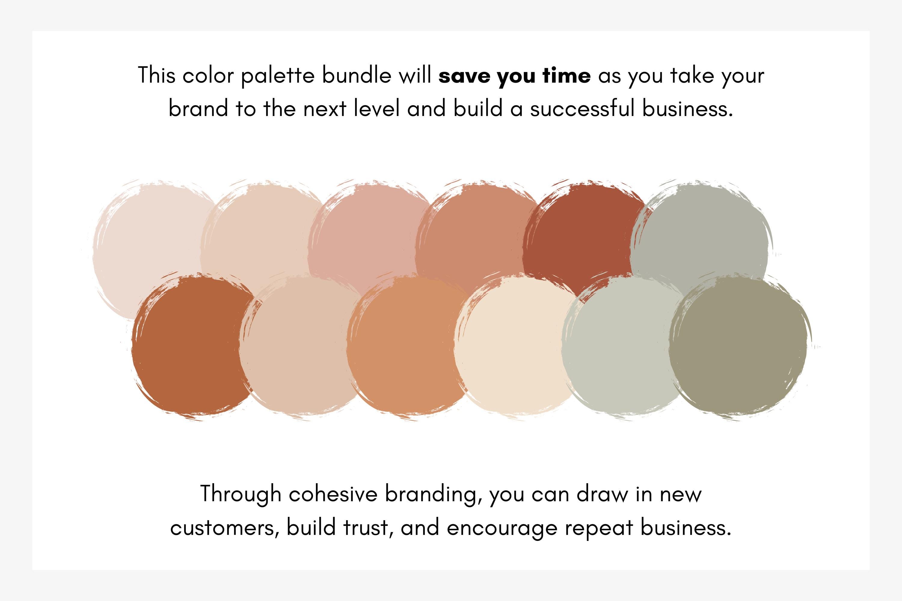 Soft Earth Tone Color Palette Bundle, Peach, Dusty Pink, Terracotta ...
