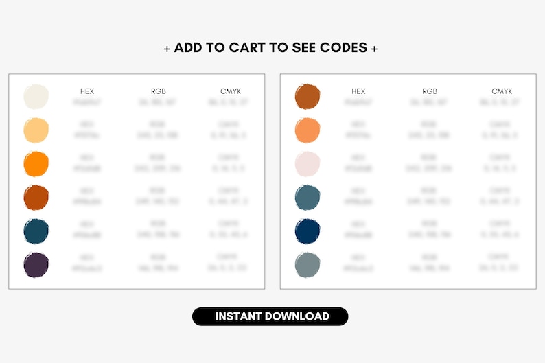 Moody Brand Color Palette Bundle, Ivory, Buttery Yellow, Orange ...