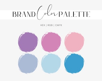 Cotton Candy Color Palette, Digital Branding Design, Soft Brand Colors for Website, Pastel Hex Codes, RGB, CMYK, Instant Download
